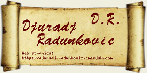 Đurađ Radunković vizit kartica